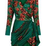 rose-sequined-patterned-satin-v-neck-draped-mini-dress raisa_vanessa rose-sequined-patterned-satin-v-neck-draped-mini-dress