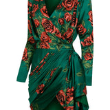 rose-sequined-patterned-satin-v-neck-draped-mini-dress raisa_vanessa rose-sequined-patterned-satin-v-neck-draped-mini-dress