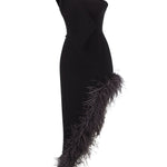 velvet-asymmetrical-midi-dress-with-feather-details raisa_vanessa velvet-asymmetrical-midi-dress-with-feather-details