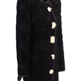 Velvet Embroidered Jacket With Gold Buckles