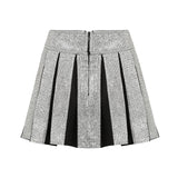 Crystal-Embellished Pleated Mini Skirt