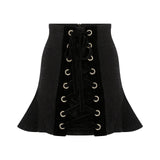 Mini Skirt With Gold Button Detailed