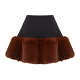 Mini Skirt With Faux Fur Details