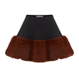 Mini Skirt With Faux Fur Details