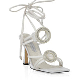 Strappy Sandals With Circle Gem Details