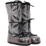 Quilted Embroidered Patent Apres Ski Boots