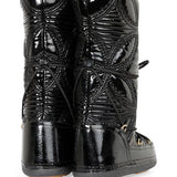 Quilted Embroidered Patent Apres Ski Boots