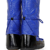 Quilted Embroidered Patent Apres Ski Boots