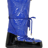 Quilted Embroidered Patent Apres Ski Boots