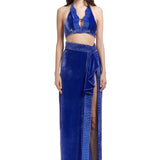 FW22-T-787 -Saxe-Blue-36 raisa_vanessa halter-neck-silk-velvet-top-with-crystal-embellished-detail