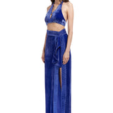 Silk Velvet Maxi Skirt With Crystal Embellished Detail