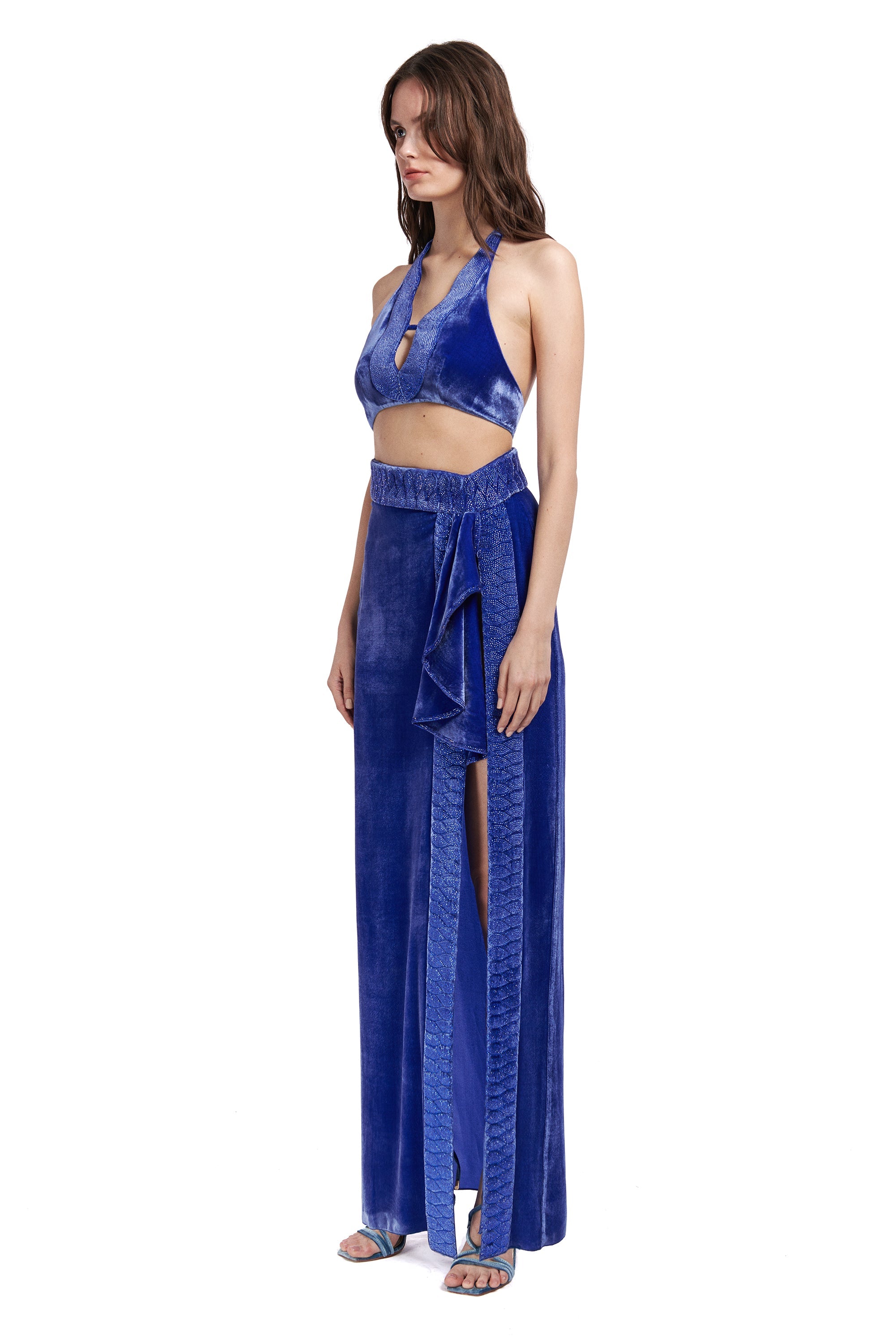 halter-neck-silk-velvet-top-with-crystal-embellished-detail raisa_vanessa halter-neck-silk-velvet-top-with-crystal-embellished-detail