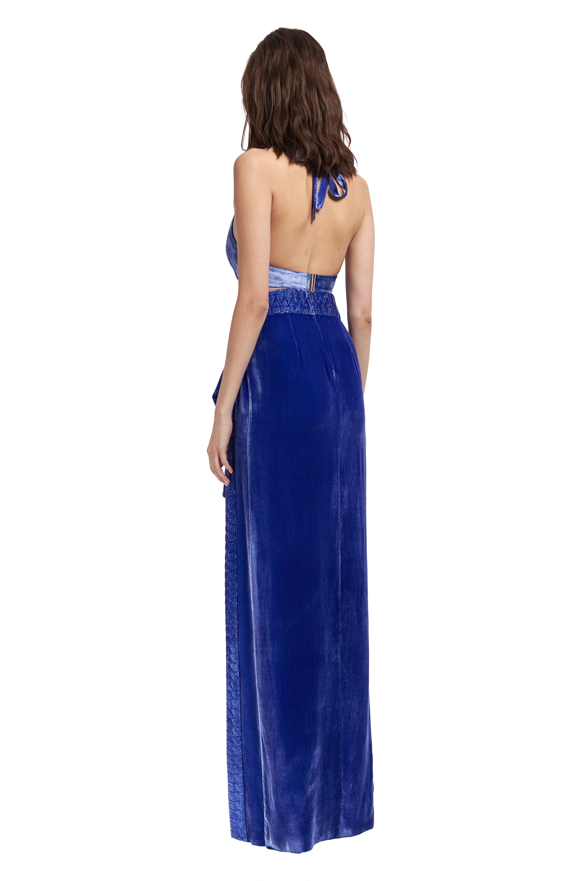 halter-neck-silk-velvet-top-with-crystal-embellished-detail raisa_vanessa halter-neck-silk-velvet-top-with-crystal-embellished-detail