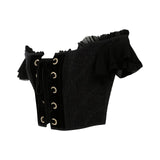 Off The Shoulder Corset With Gold Buttons