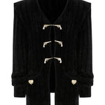 velvet-yarn-knit-cardigan-with-gold-gun-buckle-details raisa_vanessa velvet-yarn-knit-cardigan-with-gold-gun-buckle-details