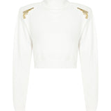 High Neck Sweater With Gold Gun Buckles