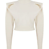 Turtle Neck Sweater With Gold Gun Buckles