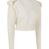 Turtle Neck Sweater With Gold Gun Buckles