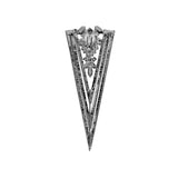 Anthracite Triangle Form Art-Deco Earrings With Crystal Stones