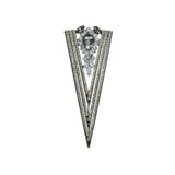 Anthracite Triangle Form Art-Deco Earrings With Crystal Stones