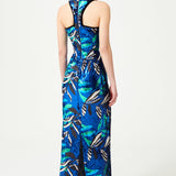 Flower Patterned Sequin Woven Lycra Midi Dress