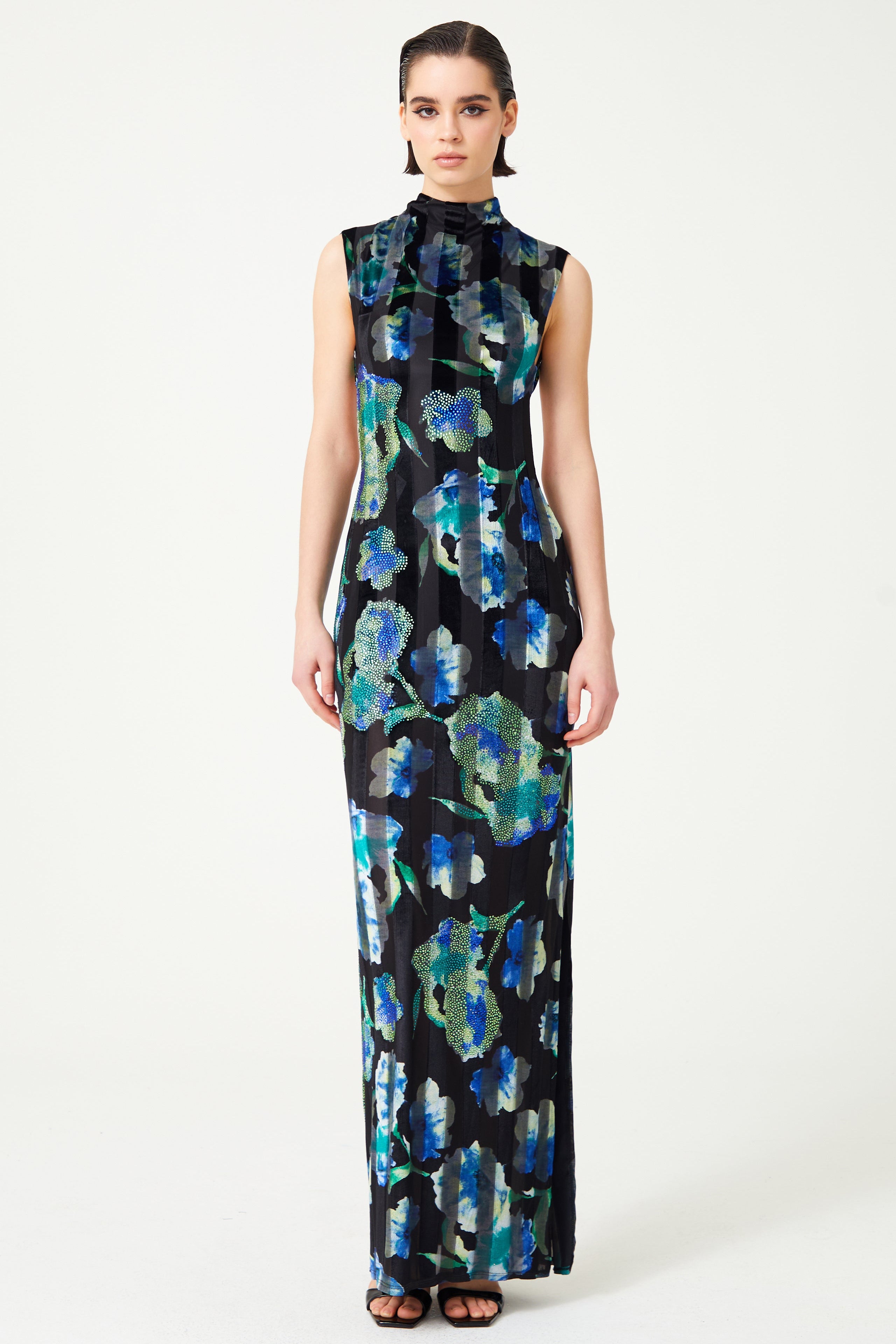 FW24-D-1007-Printed Blue-34 raisa_vanessa stretchy-velvet-flower-patterned-stone-printed-halter-neck-gown