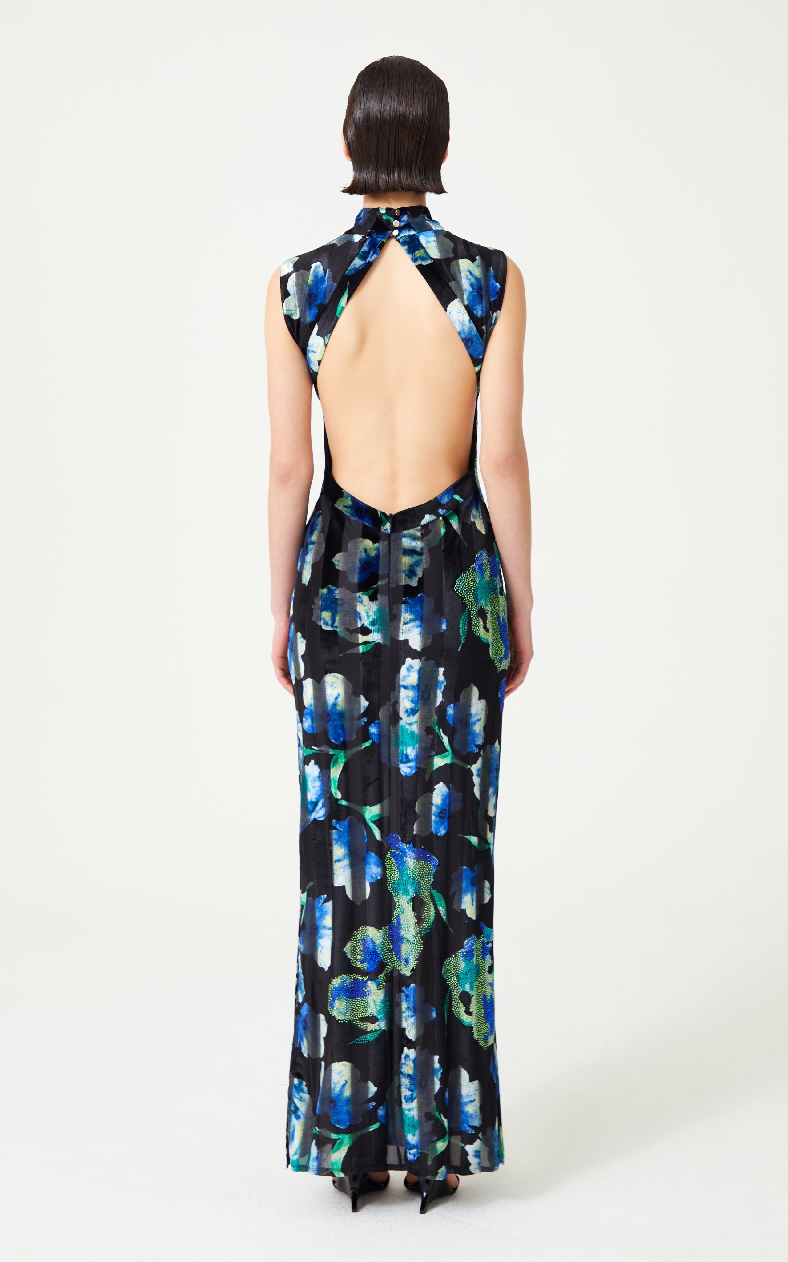 FW24-D-1007-Printed Blue-42 raisa_vanessa stretchy-velvet-flower-patterned-stone-printed-halter-neck-gown