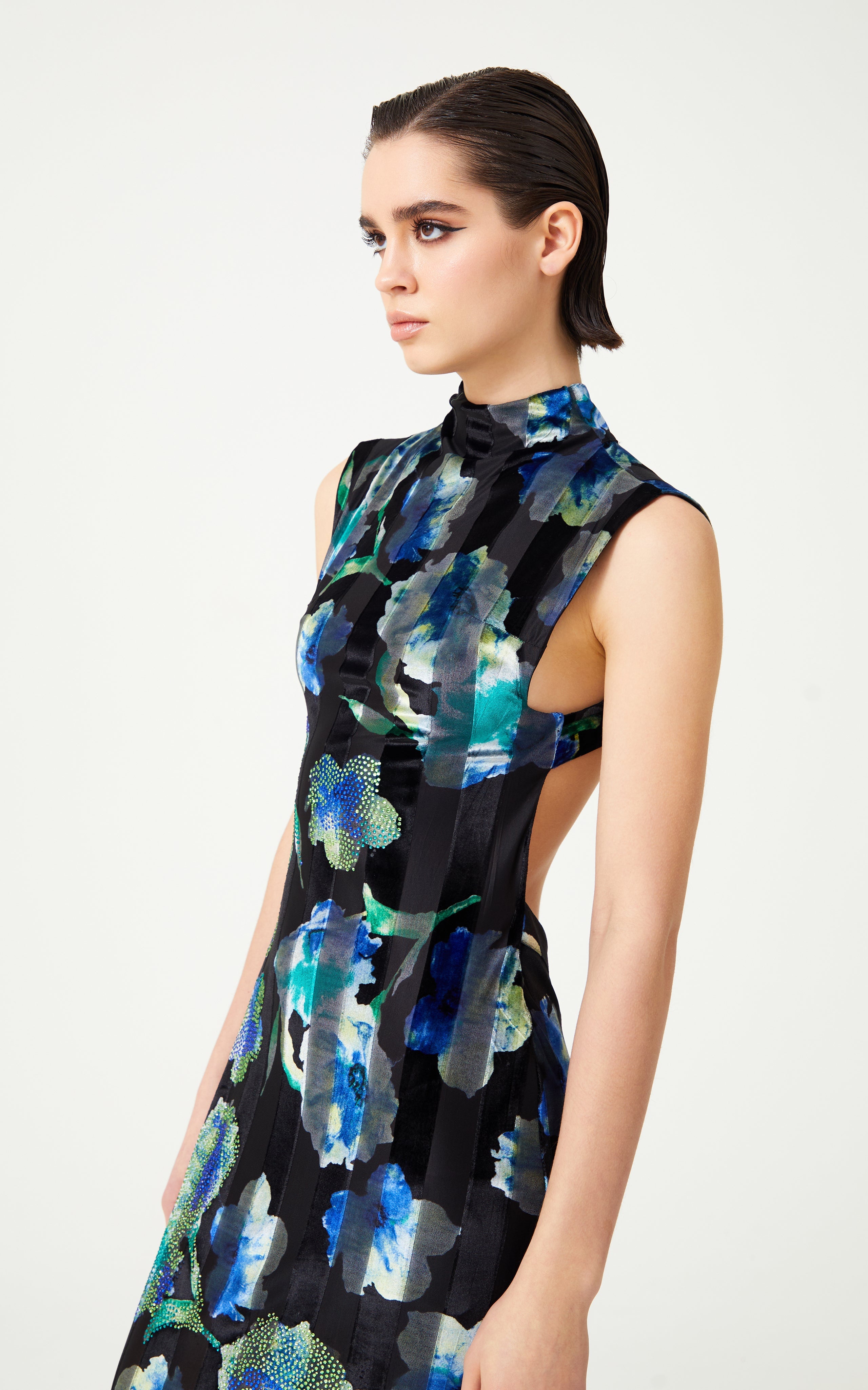 FW24-D-1007-Printed Blue-38 raisa_vanessa stretchy-velvet-flower-patterned-stone-printed-halter-neck-gown