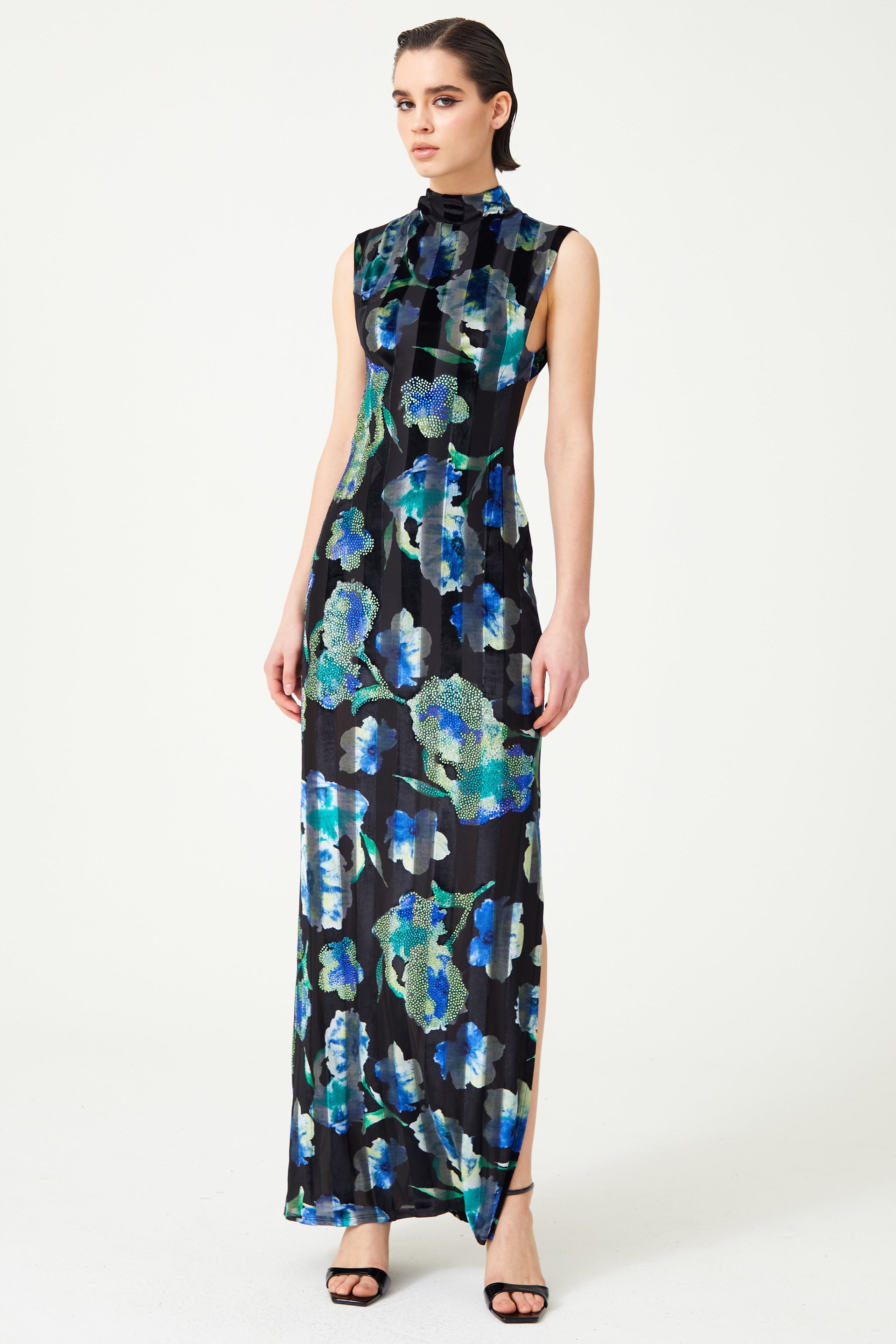 FW24-D-1007-Printed Blue-36 raisa_vanessa stretchy-velvet-flower-patterned-stone-printed-halter-neck-gown