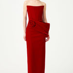 FW24-D-1018-Red-34 raisa_vanessa red-silk-velvet-maxi-dress-with-handmade-flower-detail