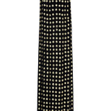 Black Handmade Gold Polka Dot Detailed Silk Chiffon Maxi Dress