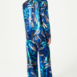 Flower Patterned Sequin Woven Lycra Pants