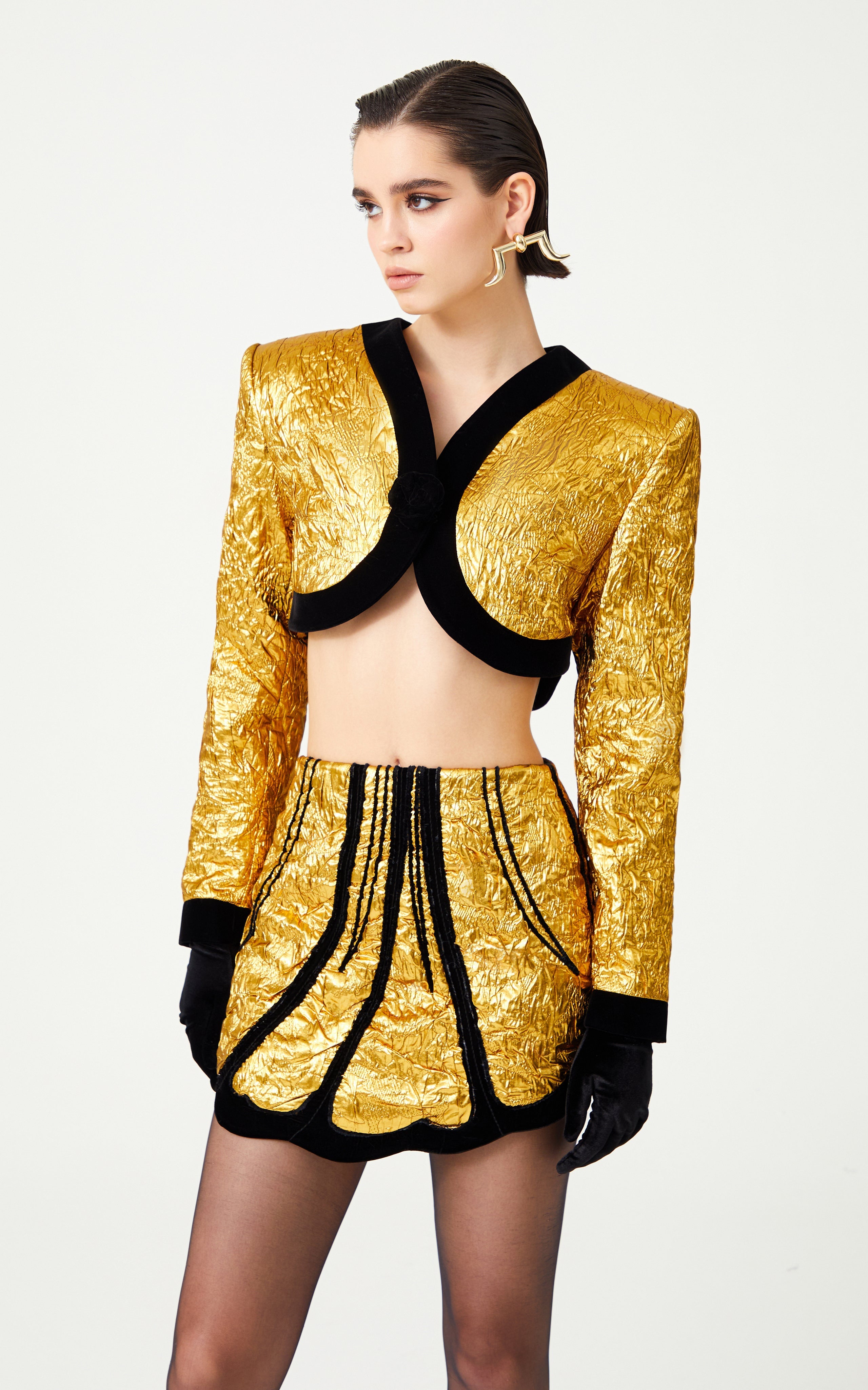 FW24-J-1002-Black-42 raisa_vanessa gold-art-deco-styled-mini-jacket-with-black-velvet-details