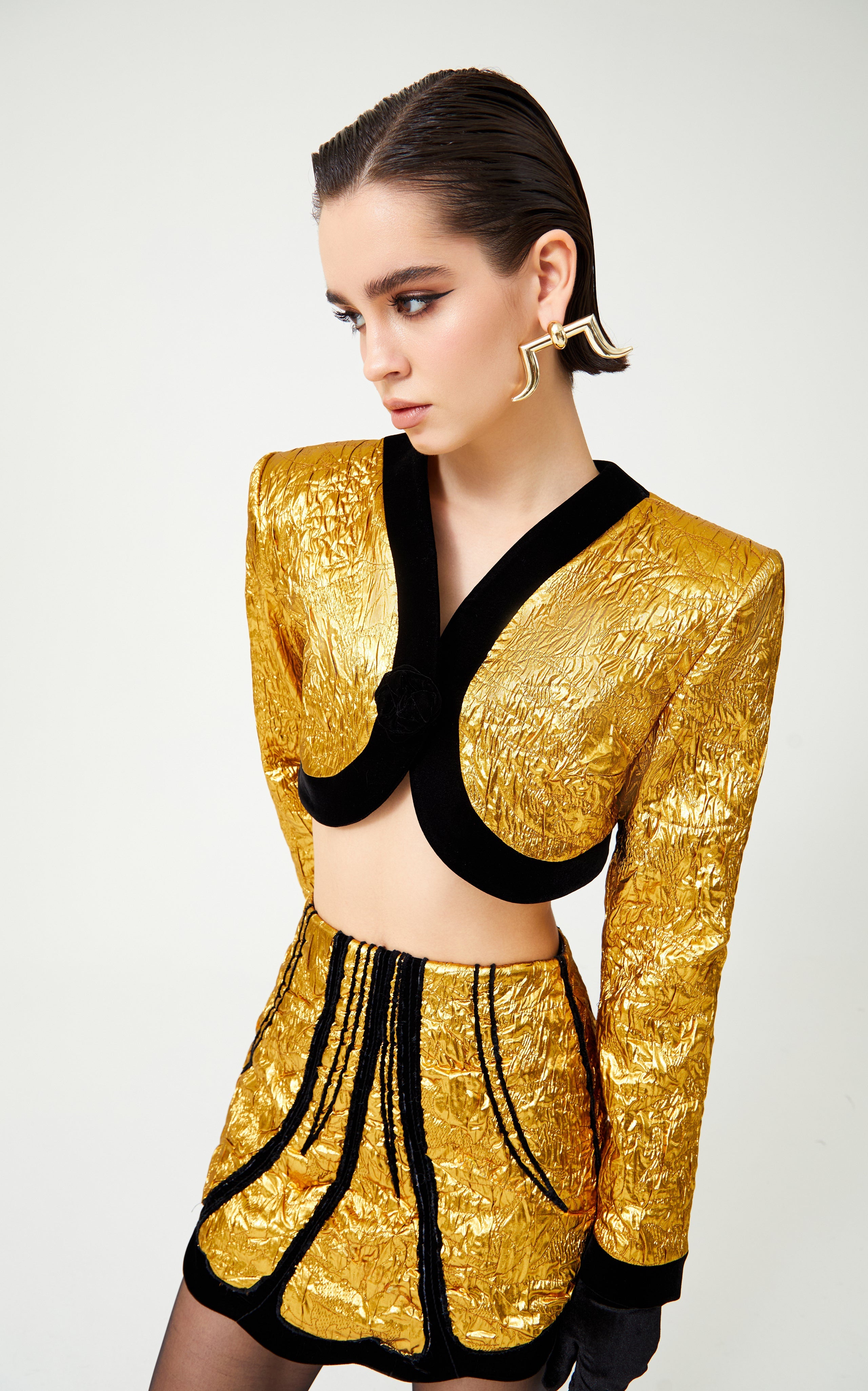 FW24-J-1002-Black-38 raisa_vanessa gold-art-deco-styled-mini-jacket-with-black-velvet-details