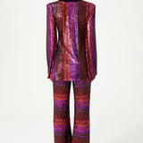 Multi Color Pailletted Flare Pants