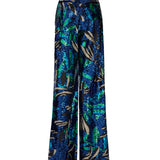 Flower Patterned Sequin Woven Lycra Pants