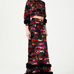 FW24-T-1001-Printed Red-36 raisa_vanessa red-flower-printed-stretchy-black-crop-top-with-feather-sleeve-finishing