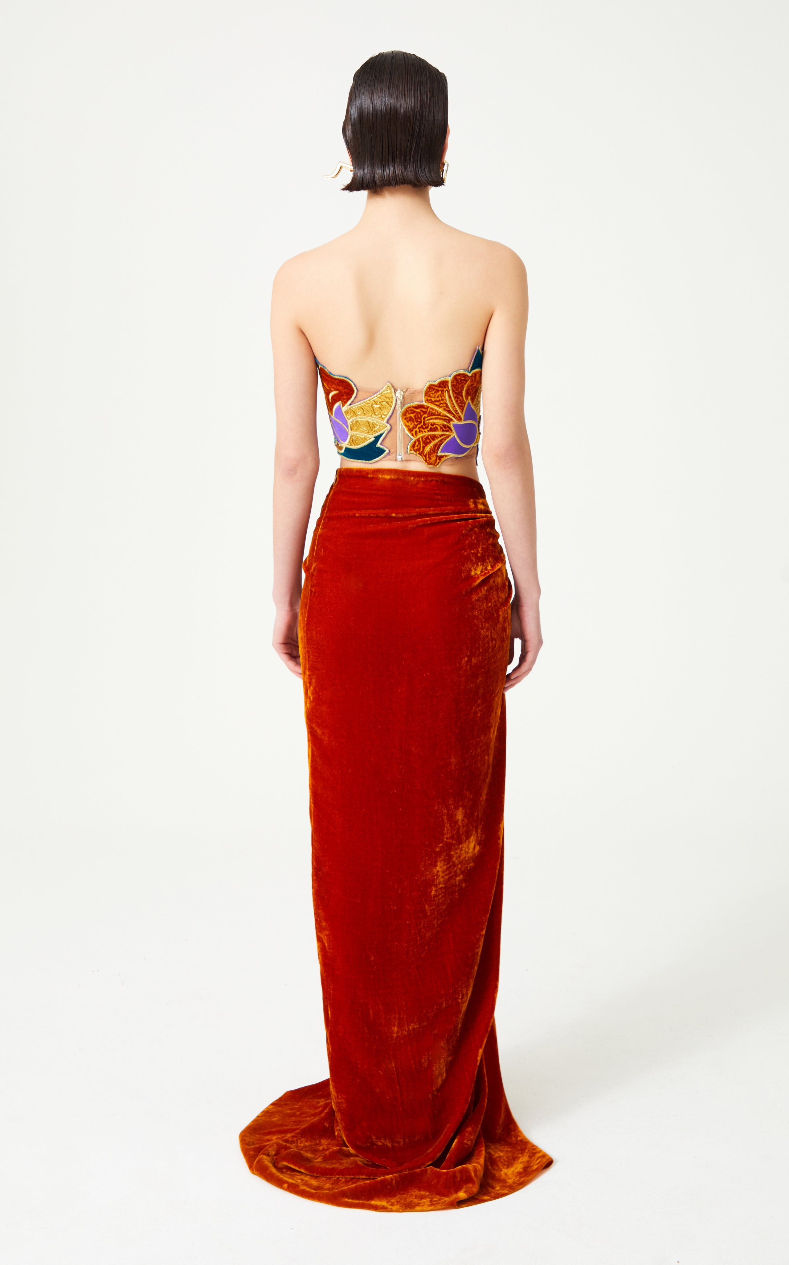 FW24-S-1011-Brick-36 raisa_vanessa brick-red-silk-velvet-maxi-skirt
