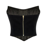 Black Velvet Strapless Corset