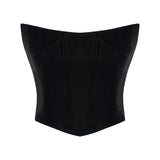 Black Velvet Strapless Corset