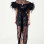 FW24-T-1013-Black-34 raisa_vanessa navy-flower-embroidered-tulle-cape-with-feather-collar