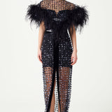 FW24-T-1013-Black-34 raisa_vanessa navy-flower-embroidered-tulle-cape-with-feather-collar