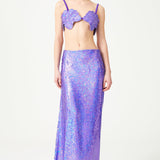 Lilac Sequin Embellished Maxi Skirt