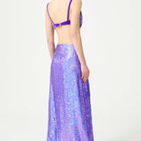 Lilac Sequin Embellished Maxi Skirt