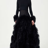 FW24-S-1021-Black-34 raisa_vanessa organza-flower-detailed-black-puffy-skirt-with-corseted-waist