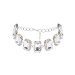 Silver Metal Choker With Crystal Stones