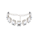 Silver Metal Choker With Crystal Stones