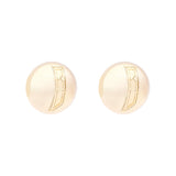 Gold RV Stamped Button Earrings