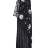 FW25-D-1023-White-34 raisa_vanessa one-shouldered-black-sequined-chiffon-dress-with-patent-flowers