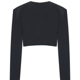 Black Crepe Jacket With Crystal Rope Border